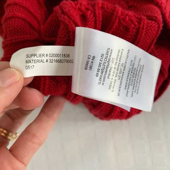 Polo Ralph Lauren Red Cable Knit Sweater Vest Size 3T Christmas Holiday Festive - Picture 7 of 7